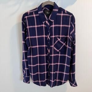 Rails Sapphire Magenta Hunter Plaid Button-Up Shirt Size XS